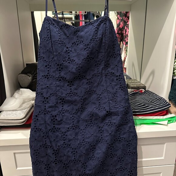 Lilly Pulitzer McCallum Navy Eyelet Tie Back Dress - Picture 7 of 9